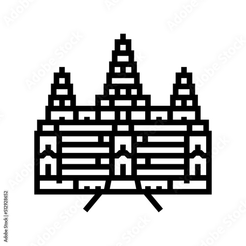 angkor wat line icon vector. angkor wat sign. isolated contour symbol black illustration