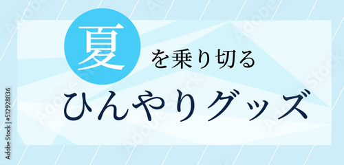 夏を乗り切る ひんやりグッズ特集 涼しい 夏 バナー 背景 WEB 広告 POP お店 冷たい 熱中症対策 ベクターイラスト
