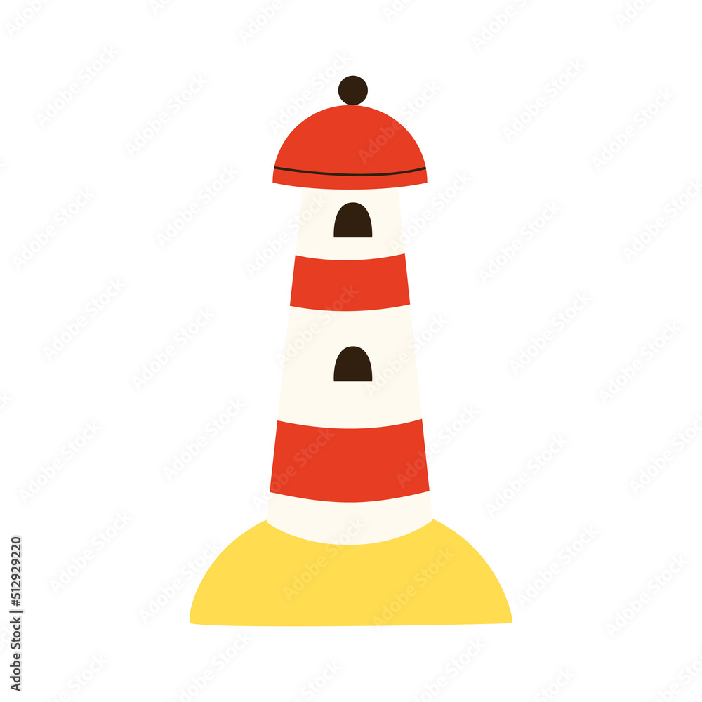 Vector illustration of hand drawn lighthouse on white background. Vector illustration of hand drawn lighthouse on white background.