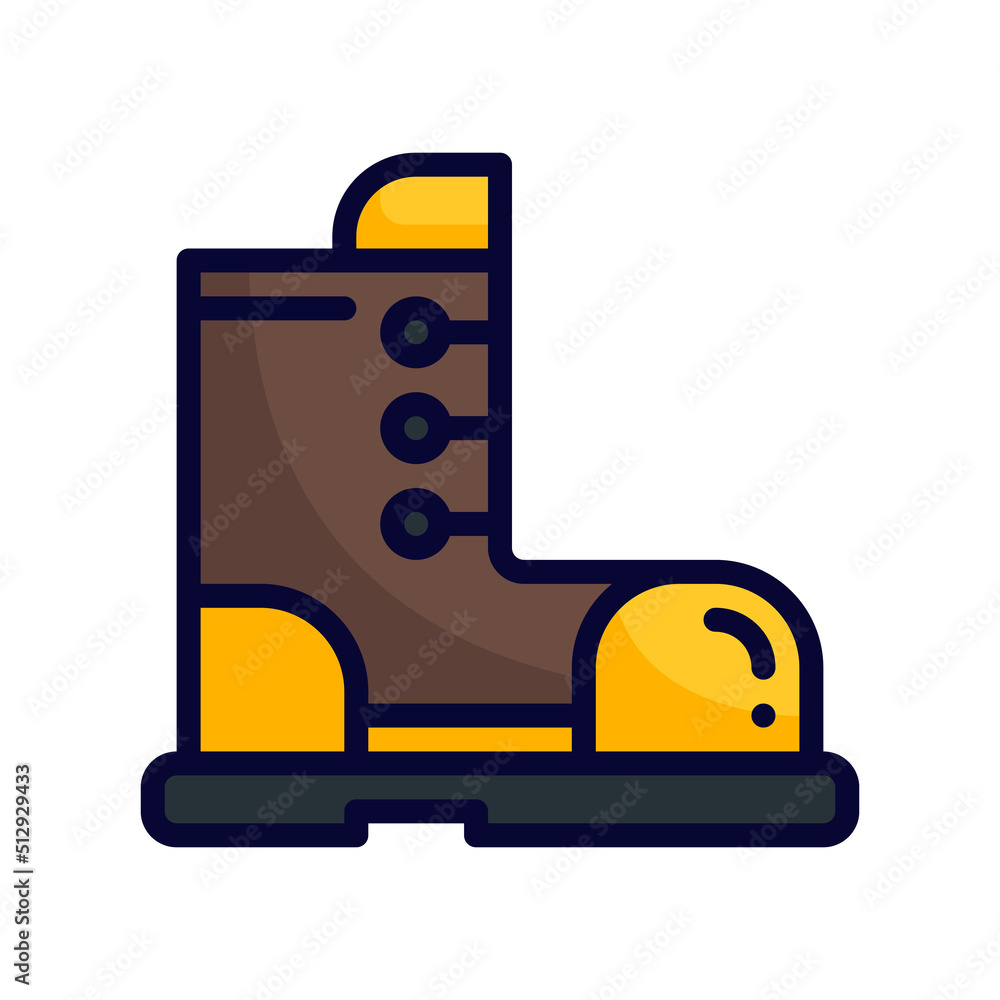 Fototapeta premium boot filled line style icon. vector illustration for graphic design, website, app