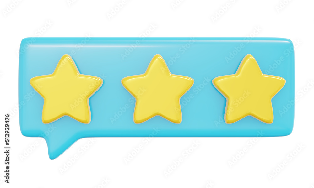 3d Rendering of star feedback review icon isolated on white background concept of customer comment and service. 3d render illustration cartoon style. 3d Rendering of star feedback review icon isolated on white background concept of customer comment and service. 3d render illustration cartoon style.