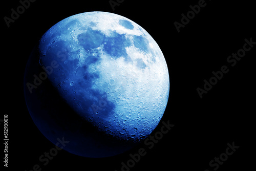 Fototapeta Naklejka Na Ścianę i Meble -  Moon in blue from space. Elements of this image furnished by NASA