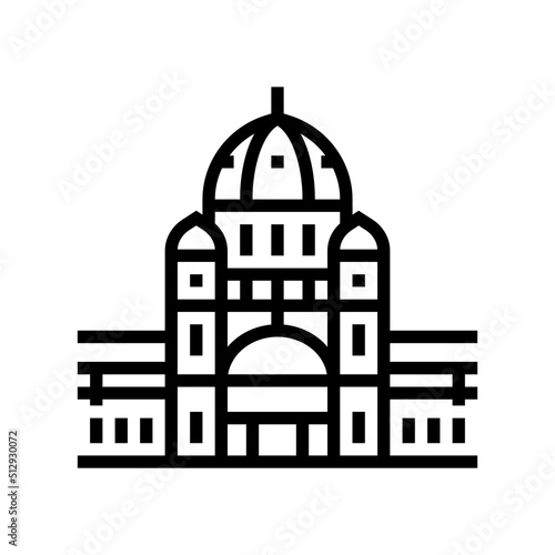 carlton gardens line icon vector. carlton gardens sign. isolated contour symbol black illustration