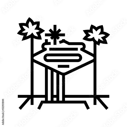 las vegas line icon vector. las vegas sign. isolated contour symbol black illustration