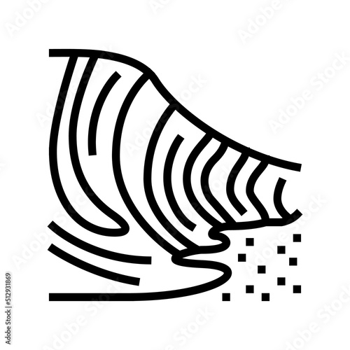 rock formation wave line icon vector. rock formation wave sign. isolated contour symbol black illustration