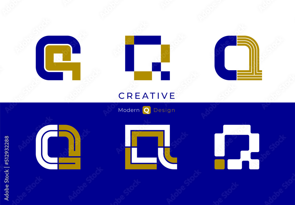 Letter Q, modern alphabet fonts, characters design, vector illustration.
