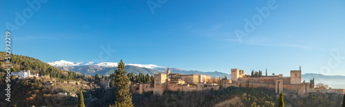 Granada panoramic view of Alhambra- Andalusia region in Spain