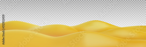 3d realistic cartoon sand hills on transparent background. Desert landscape element. Minimal nature cute composition. Vector illustration.