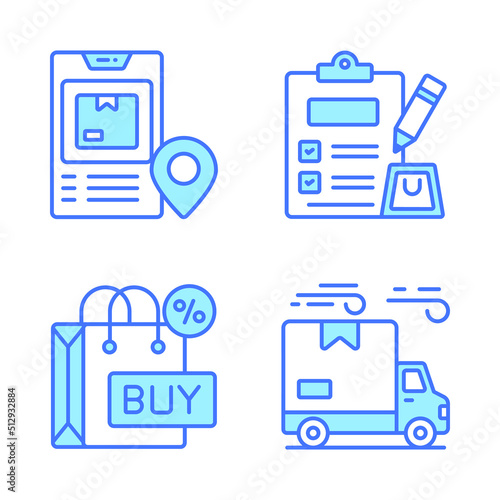 Shopping and E-commerce, Simple vector illustration.