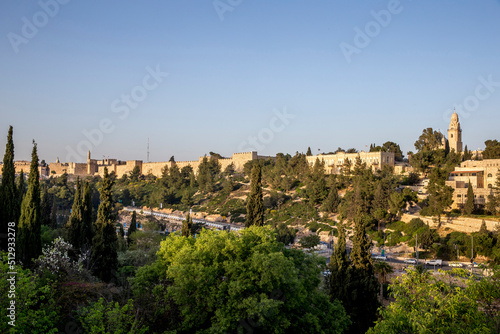 Old city walls, West Jerusalem, Israel. 31.01.2019