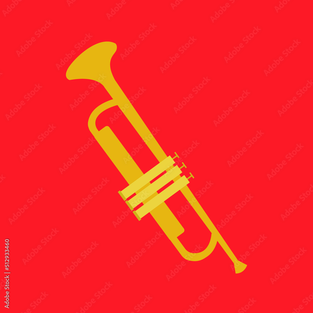 Trumpet. Musical instrument, illustration, vector Trumpet. Musical instrument, illustration, vector