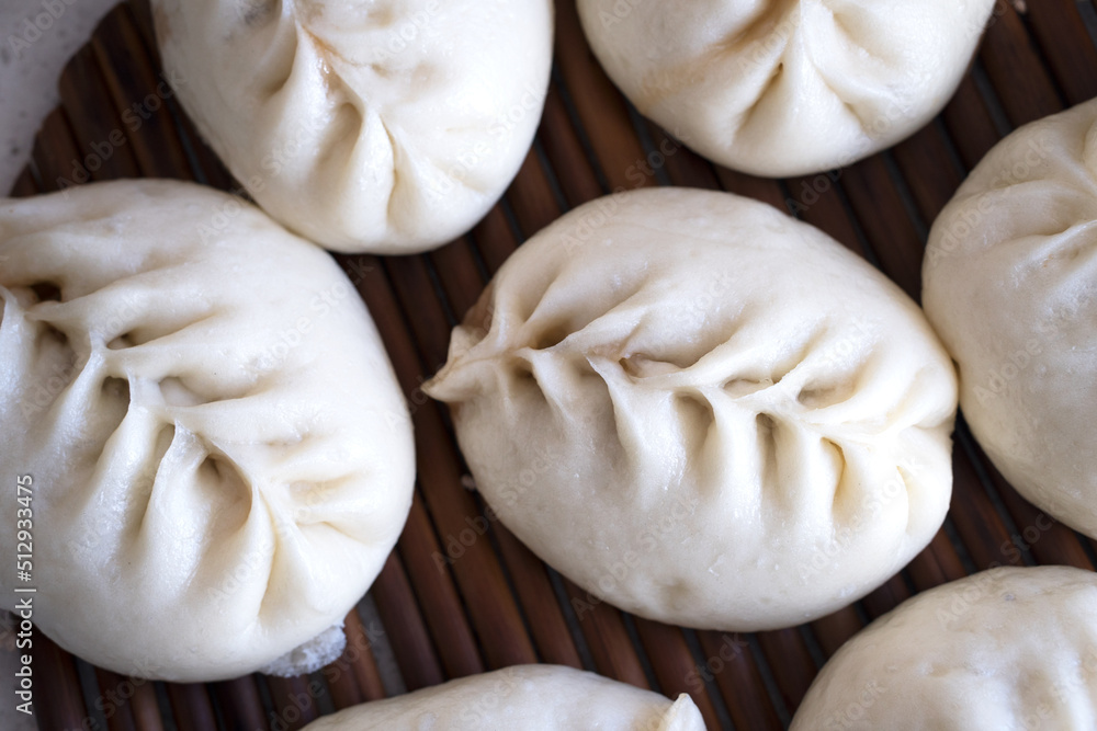 Steamed steamed stuffed bun with white flour Steamed steamed stuffed bun with white flour