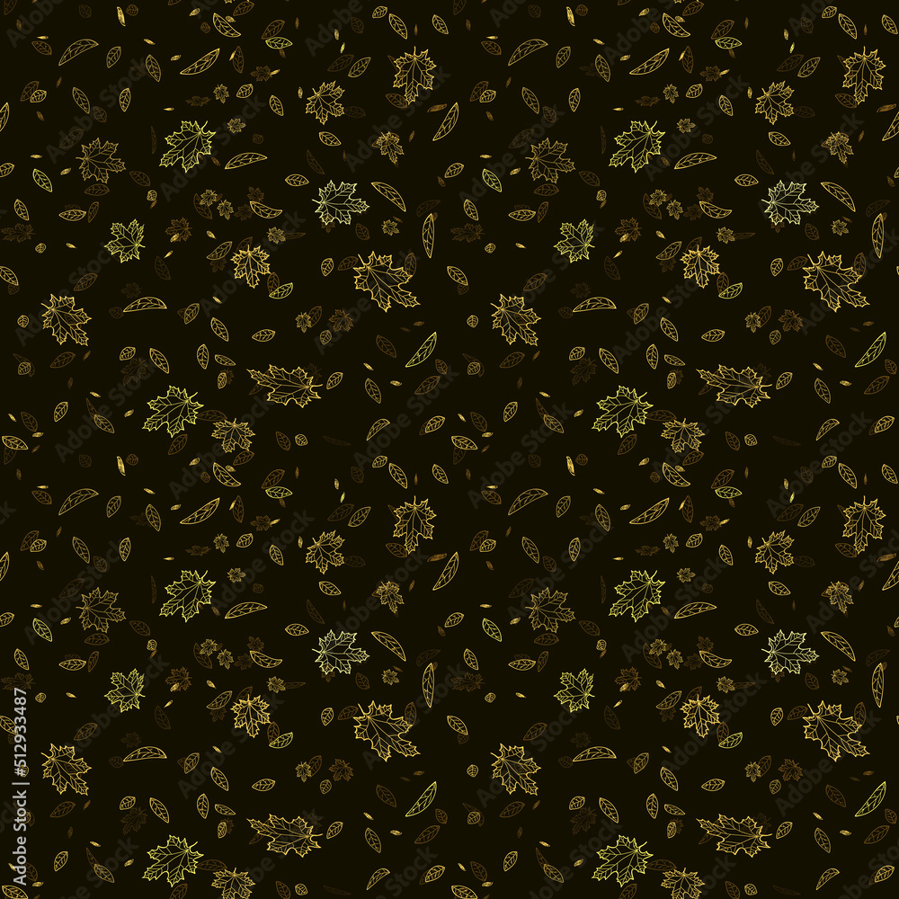 A repeating pattern with autumn leaves. Suitable for fabric design, accessories, home textiles, or application backgrounds. A repeating pattern with autumn leaves. Suitable for fabric design, accessories, home textiles, or application backgrounds.