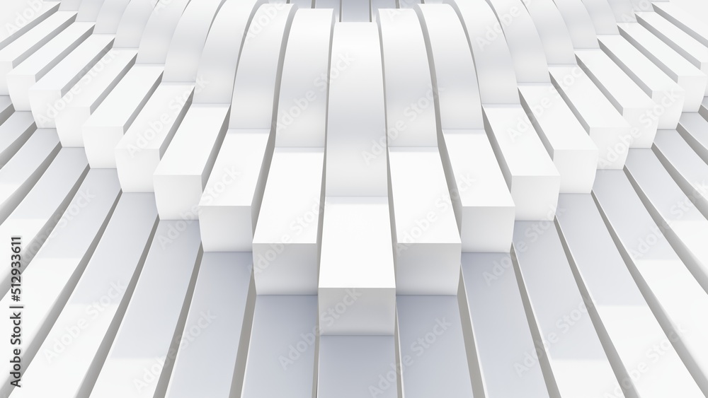 Obraz premium Abstract white background curved pattern in design 3d render
