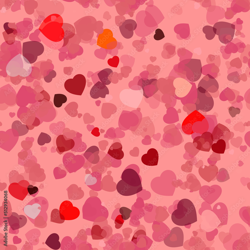 Flying hearts. Seamless romantic background for love.