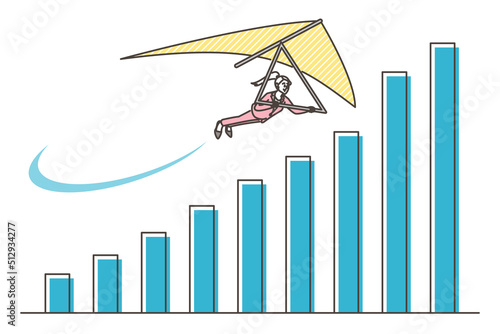 Bar chart with a rising trend. Concept of business and economic growth [Vector illustration].