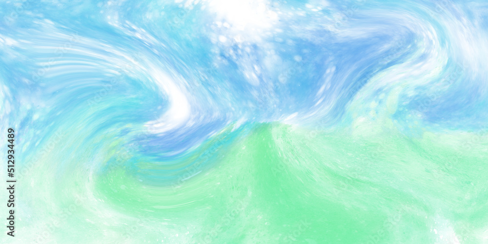 青と緑が混じり合うアブストラクトな水彩背景