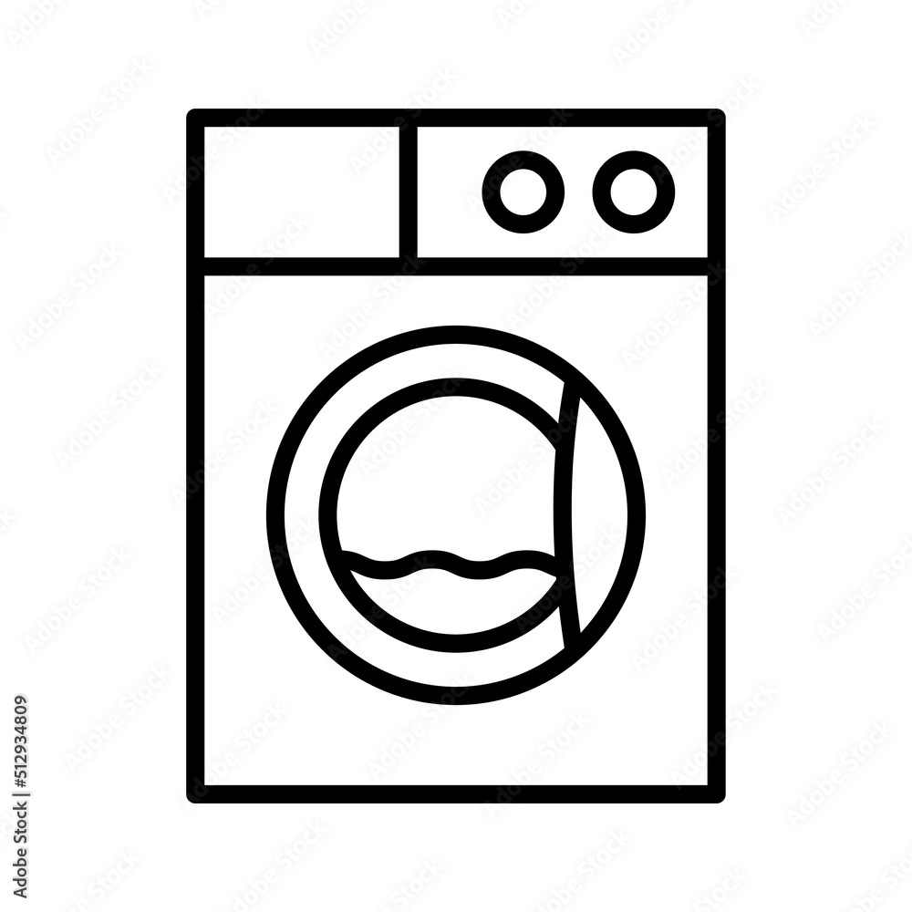 Washing machine icon. Home electric appliance. Housework. Washing machine icon. Home electric appliance. Housework.
