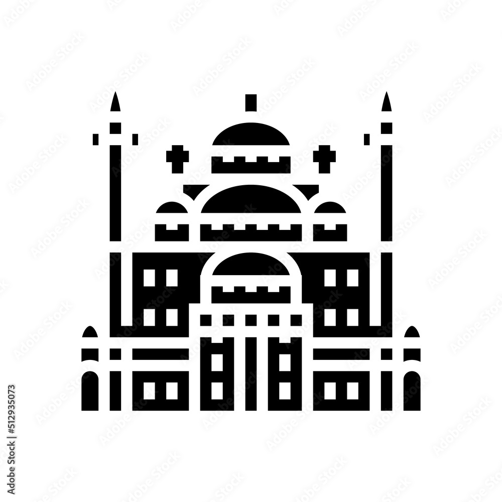 suleiman pasha mosque glyph icon vector. suleiman pasha mosque sign. isolated symbol illustration
