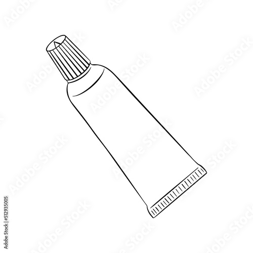 Hand drawn doodle tube isolated on white background. Vector illustration.