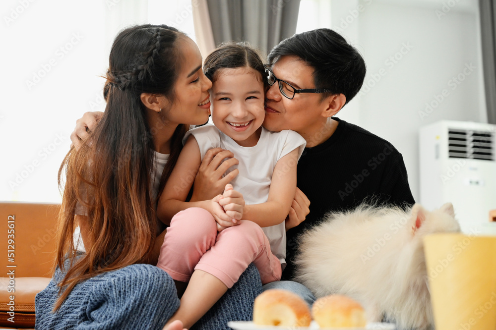 happy Asian family Having fun playing games at home. Concept spending time with family happy Asian family Having fun playing games at home. Concept spending time with family