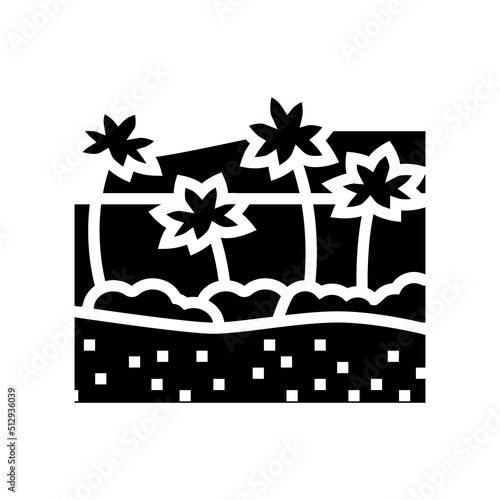 oasis in african desert glyph icon vector. oasis in african desert sign. isolated symbol illustration