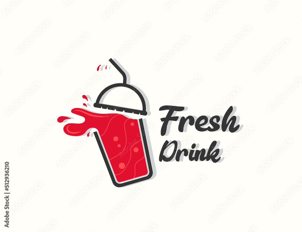Drink cup soft drink logo design Drink cup soft drink logo design