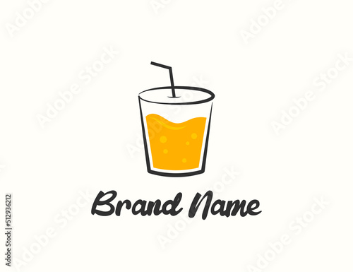 Drink cup soft drink logo design