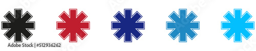 Star of life medical flat icons. Ambulance sign. Vector illustration eps10