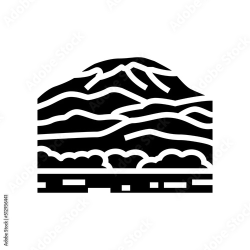 mount kilimanjaro glyph icon vector. mount kilimanjaro sign. isolated symbol illustration