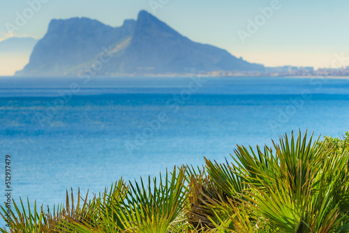 British Gibraltar rock on spanish coast.