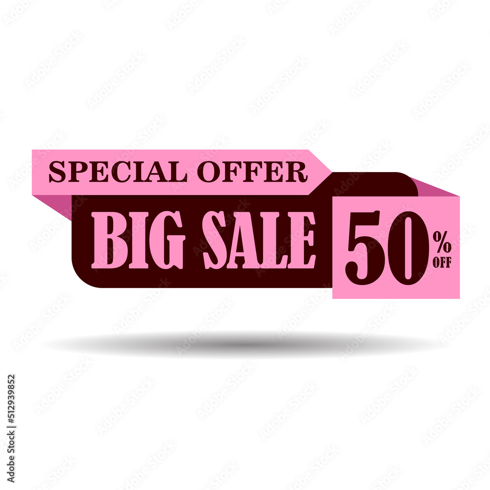 marketing label big sale discount template in pink color marketing label big sale discount template in pink color