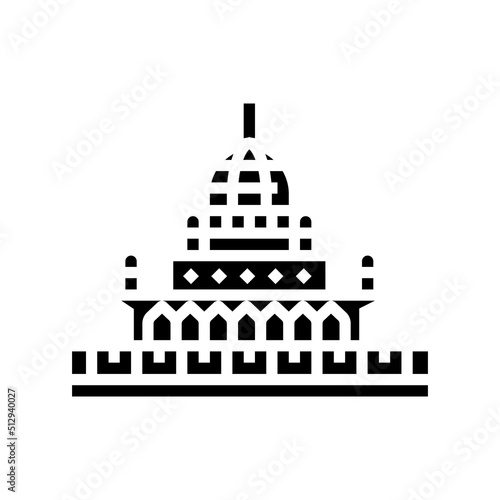 putrajaya building glyph icon vector. putrajaya building sign. isolated symbol illustration