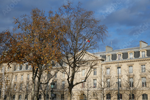 Building facing the Place de la Republique, Paris. 16.03.2020 photo