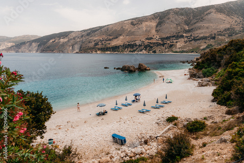 Plaża na Kefalonii, Grecja piaszczysta plaża w grecji photo