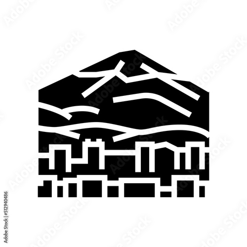 fujiyama mountain glyph icon vector. fujiyama mountain sign. isolated symbol illustration
