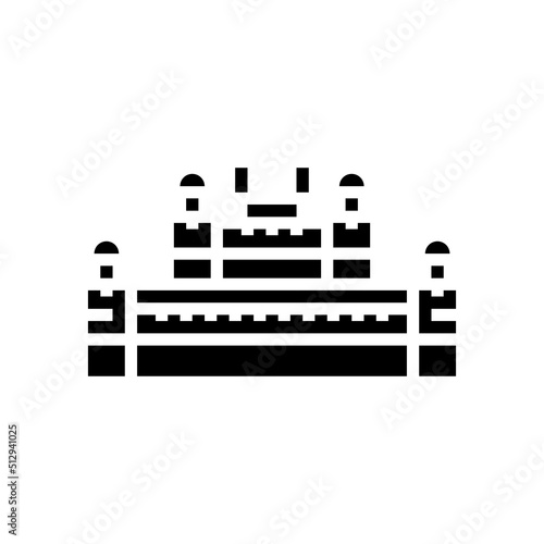 red fort glyph icon vector. red fort sign. isolated symbol illustration