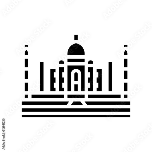 taj mahal glyph icon vector. taj mahal sign. isolated symbol illustration