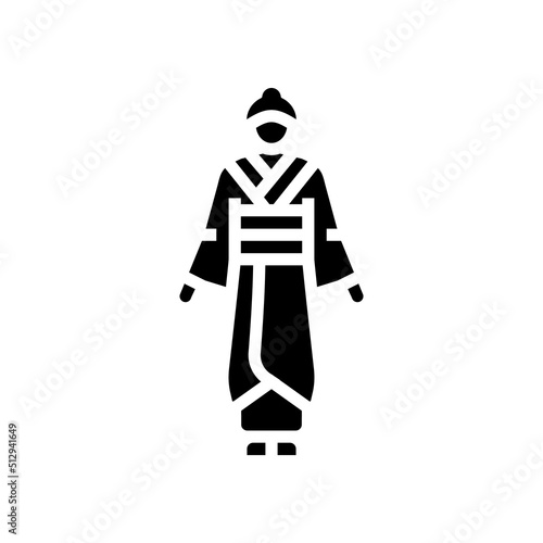 geisha woman glyph icon vector. geisha woman sign. isolated symbol illustration