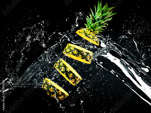 water and pineapple Used to make backgrounds, advertisements, flyers, posters, news