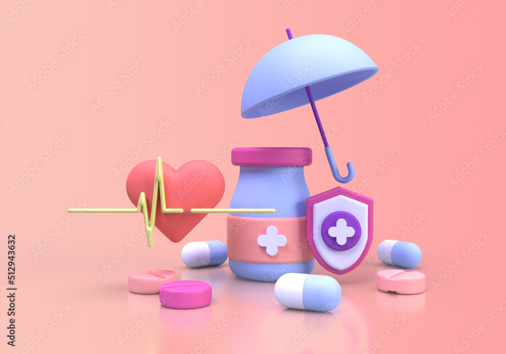 Health insurance concept illustration Landing page template for background Health insurance concept illustration Landing page template for background