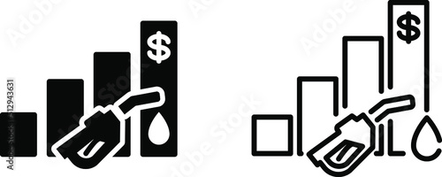 Fuel prices going up icon , vector