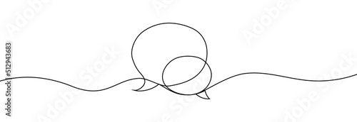 hand drawn illustration of speech communication with one line. Line art.Vector illustration