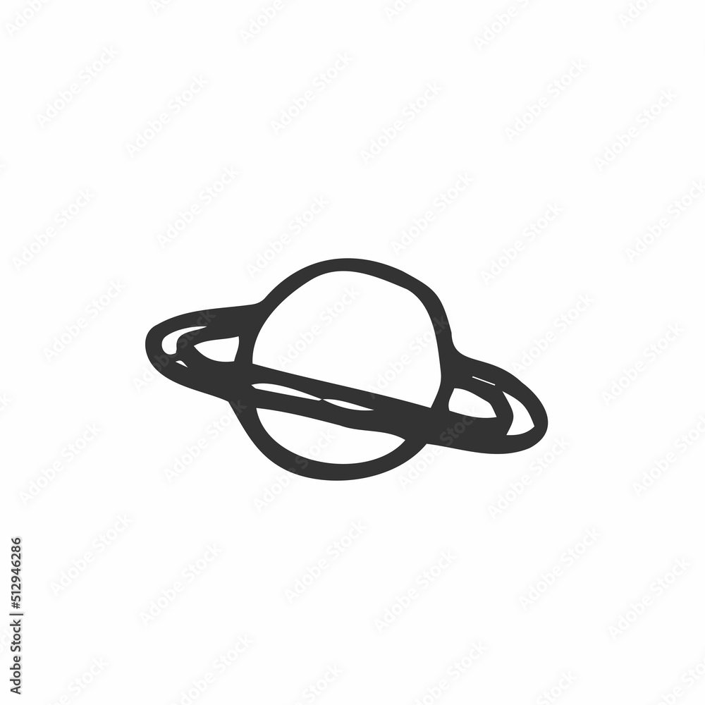 Line icon of planet. Space image. Vector illustration Line icon of planet. Space image. Vector illustration