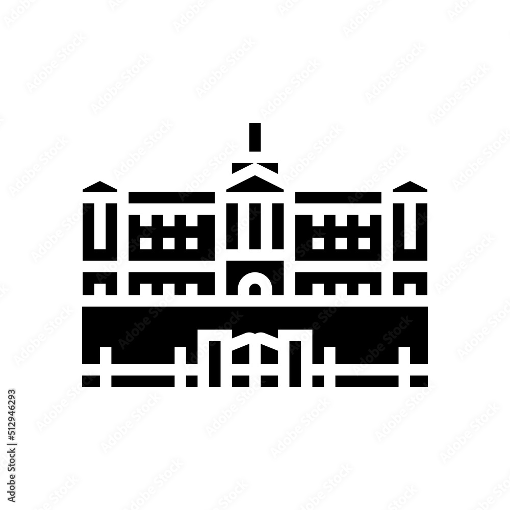 buckingham palace glyph icon vector. buckingham palace sign. isolated symbol illustration