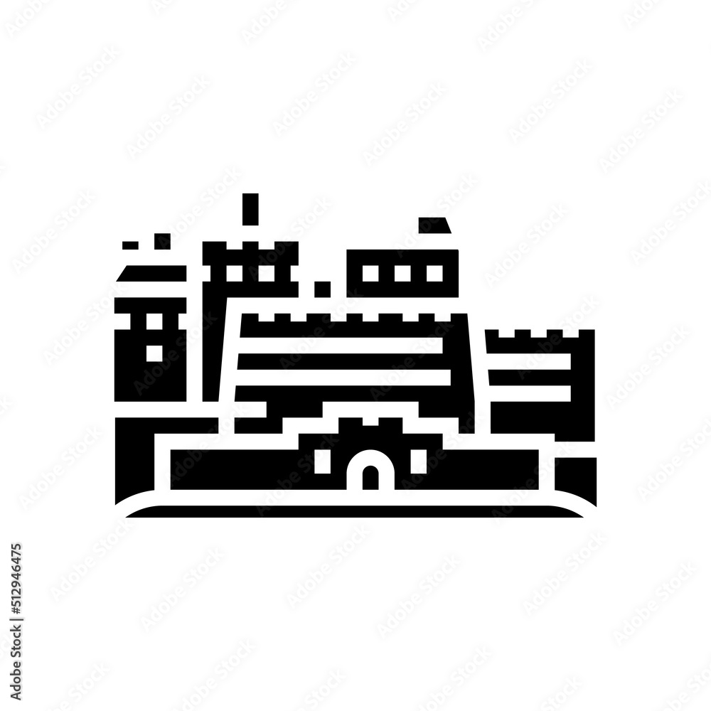 edinburgh castle glyph icon vector. edinburgh castle sign. isolated symbol illustration edinburgh castle glyph icon vector. edinburgh castle sign. isolated symbol illustration