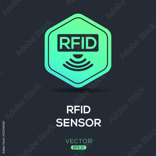 Creative (RFID sensor) Icon, Vector sign.