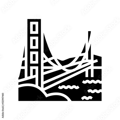 golden gate bridge glyph icon vector. golden gate bridge sign. isolated symbol illustration