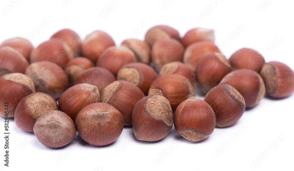 Pile of natural hazelnuts Pile of natural hazelnuts