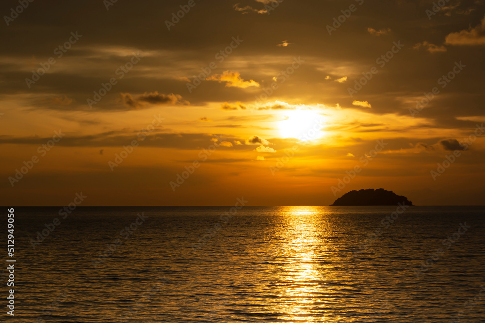 Sunset At The Beach, Tanjung Aru Beach, Kota Kinabalu, Borneo,Sabah, Malaysia